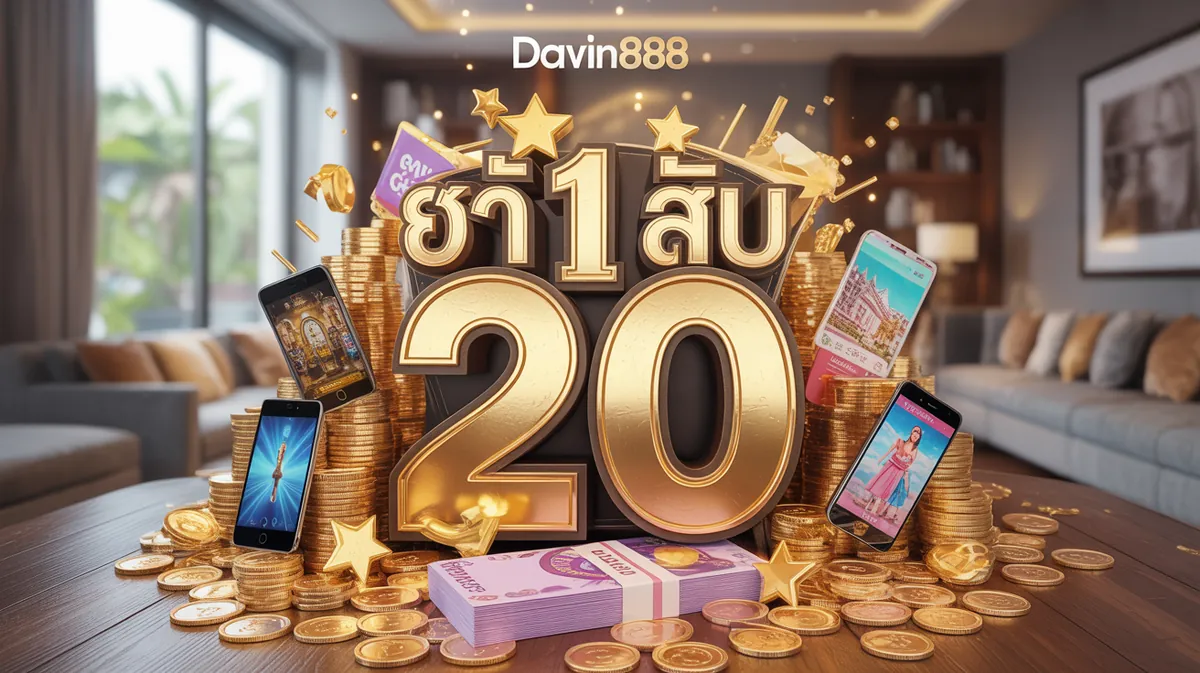 โปรโมชั่นและโบนัสพิเศษ Davin888 ฝาก 1 รับ 20 เครดิตฟรี